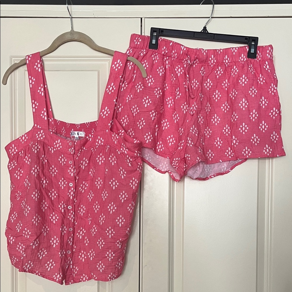 Pink Sleeveless Pajama Set